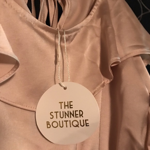 Champagne Satin Romper - Picture 7 of 8